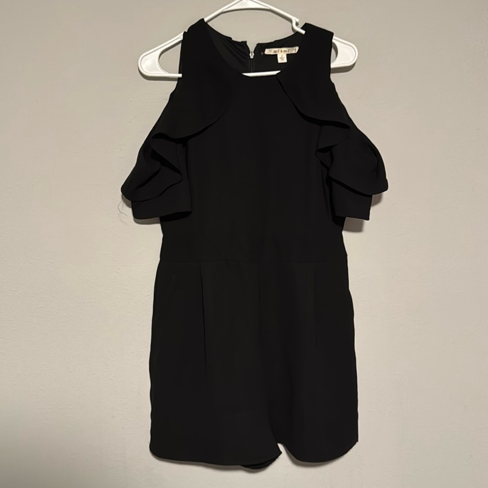 Black cold shoulder romper